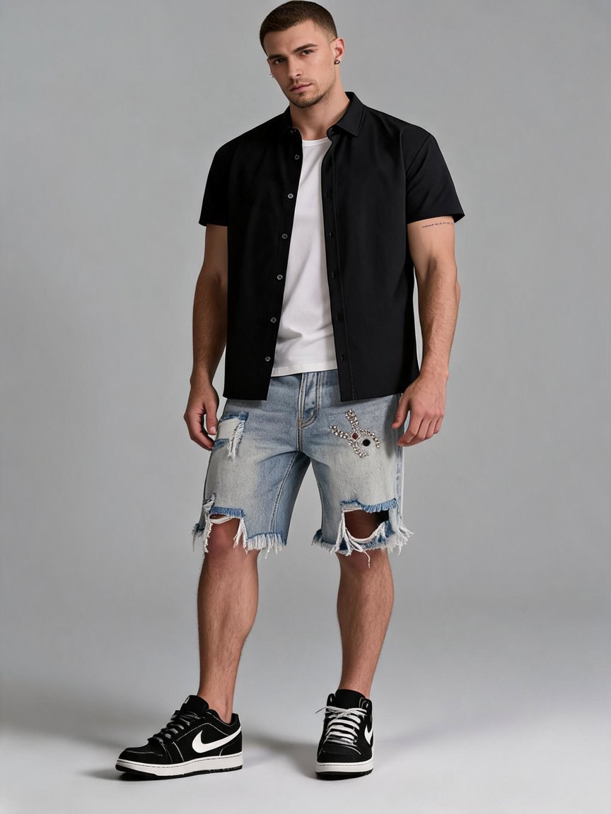 black shirt over white tee never fails