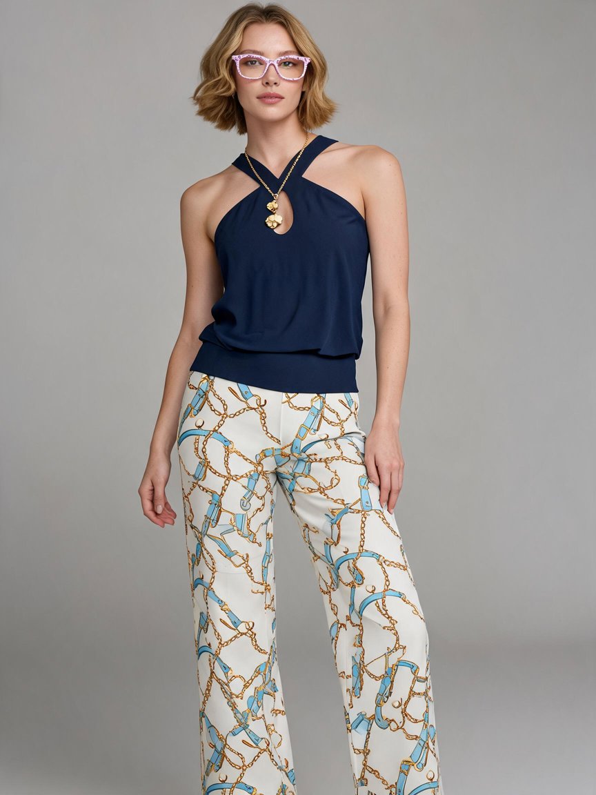 Navy + chain print = surprisingly chill